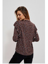 Moodo Bluză cu flori maro pentru femei Moodo