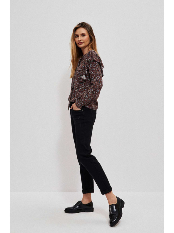 Moodo Bluză cu flori maro pentru femei Moodo