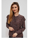Moodo Bluză cu flori maro pentru femei Moodo