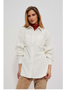 Moodo Cămașă cremă din catifea pentru femei Moodo