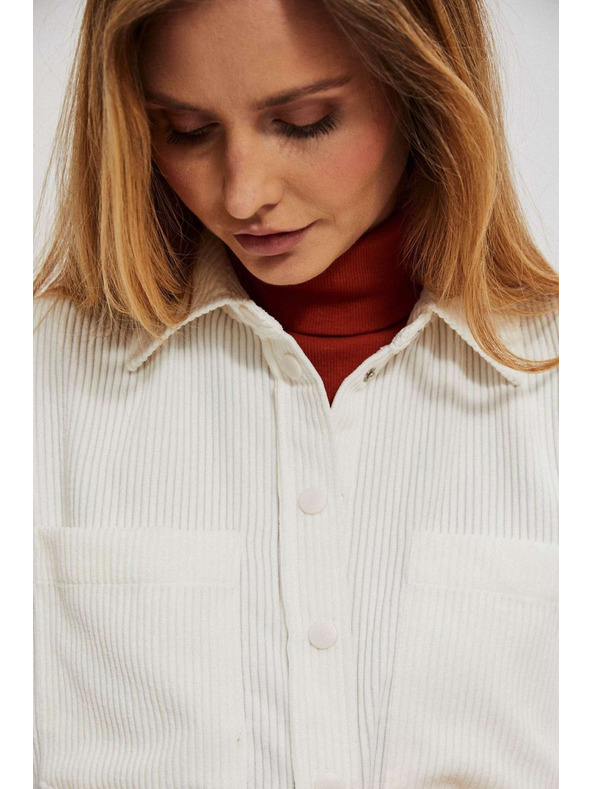 Moodo Cămașă cremă din catifea pentru femei Moodo