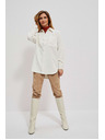 Moodo Cămașă cremă din catifea pentru femei Moodo