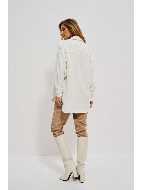 Moodo Cămașă cremă din catifea pentru femei Moodo