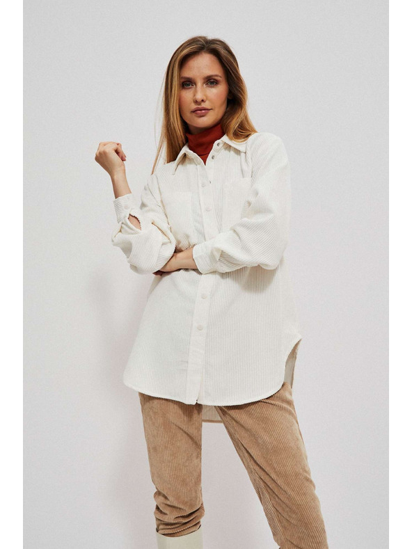 Moodo Cămașă cremă din catifea pentru femei Moodo