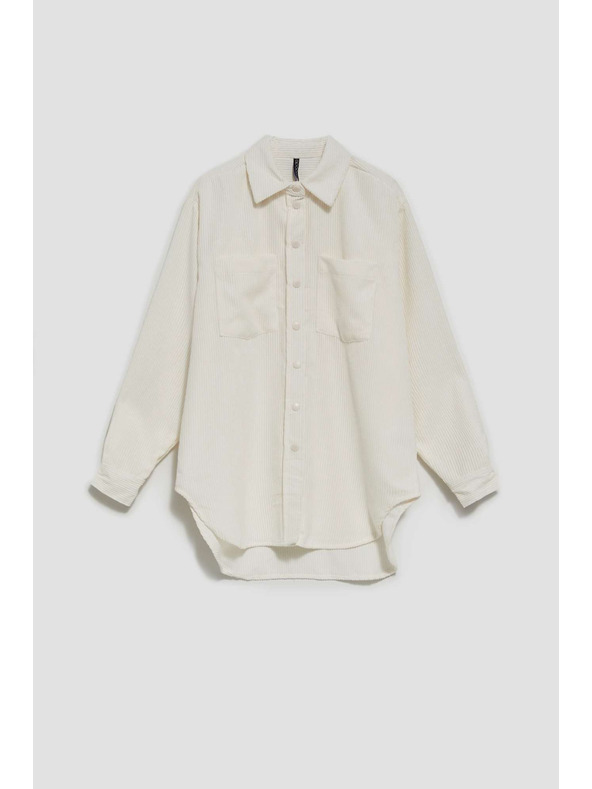 Moodo Cămașă cremă din catifea pentru femei Moodo