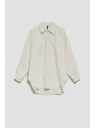 Moodo Cămașă cremă din catifea pentru femei Moodo