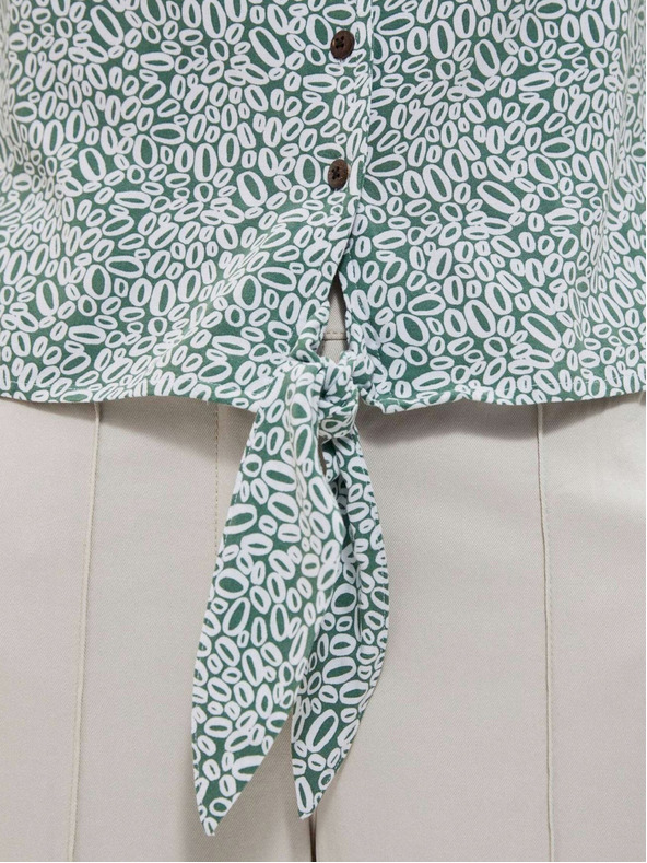 Moodo Cămașă albă și verde cu model pentru femei Moodo