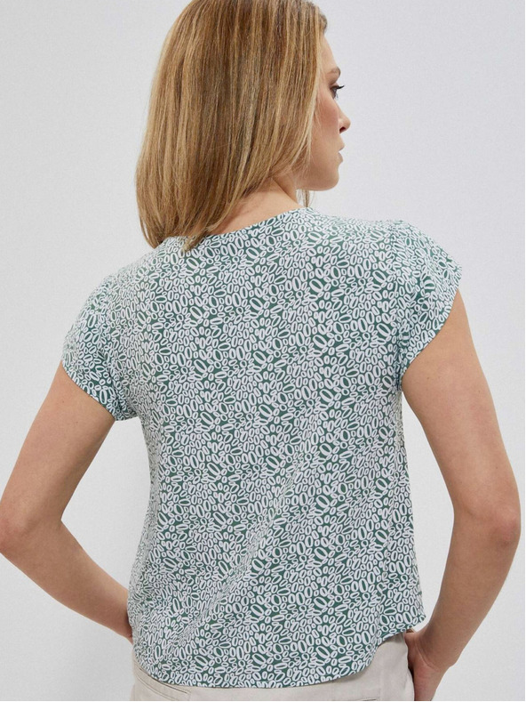 Moodo Cămașă albă și verde cu model pentru femei Moodo