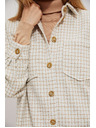 Moodo Cămașă în carouri bej și crem pentru femei Moodo