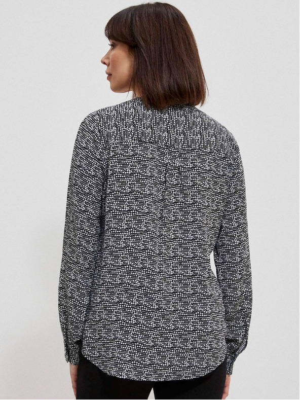 Moodo Bluză cu motive Moodo de damă în alb și negru