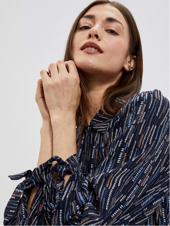 Moodo Bluză cu motive albastru închis pentru femei Moodo