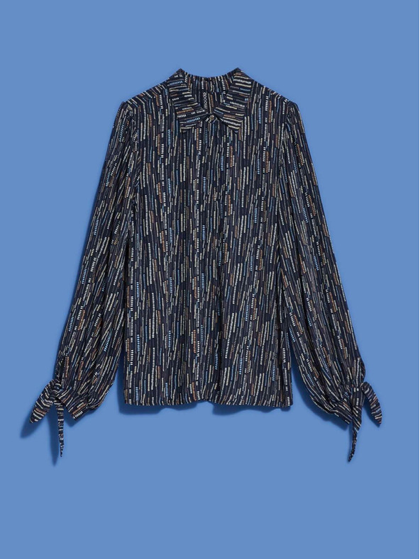 Moodo Bluză cu motive albastru închis pentru femei Moodo