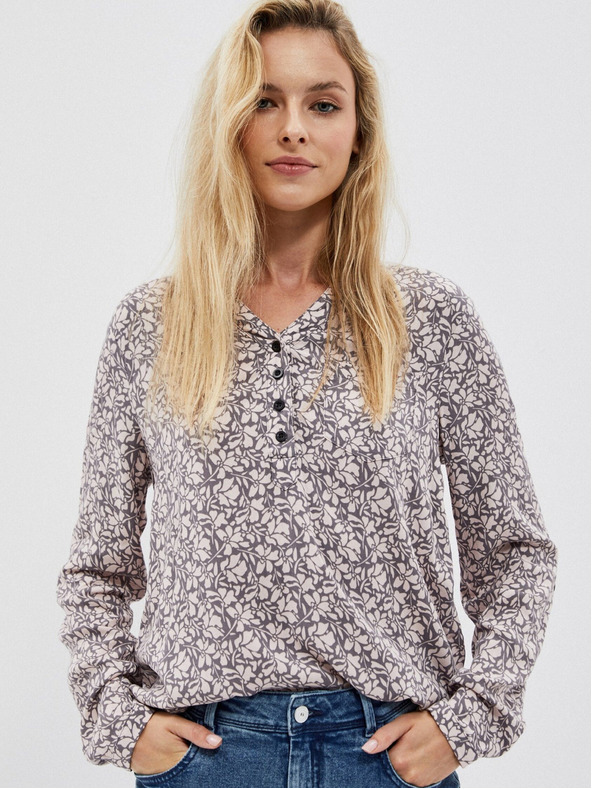 Moodo Cămașă cu model Moodo albă și gri, pentru femei