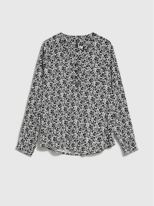 Moodo Cămașă florală albă și neagră pentru femei Moodo