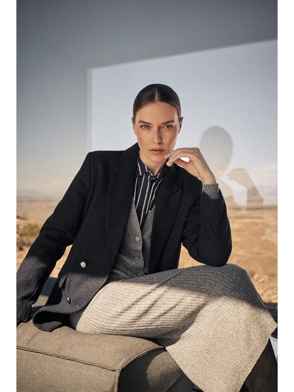 Moodo Blazer albastru închis pentru femei Moodo