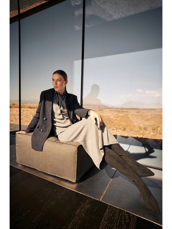 Moodo Blazer albastru închis pentru femei Moodo