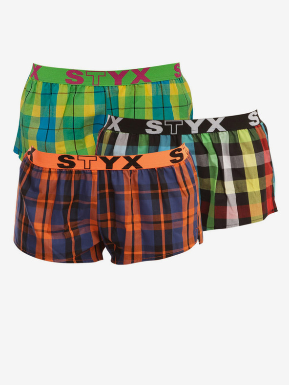 Styx Pantaloni scurți sport Styx elastici multicolori pentru femei 3PACK