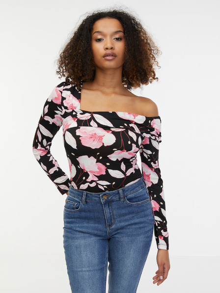 Orsay Bluză cu model floral roz și negru pentru femei ORSAY