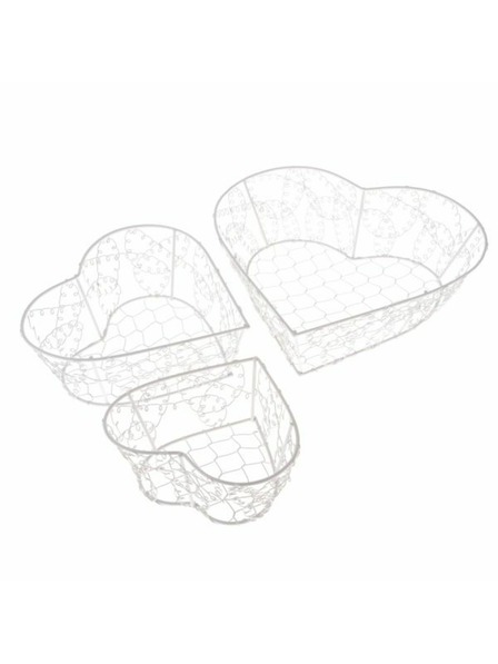 Casa de Engel Coș metalic - inimă - set 3 buc., 0/36