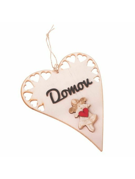 Casa de Engel Inimă din lemn suspendată cu inscripție (CZ), 0/50