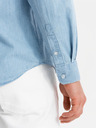Ombre Clothing Cămașă bărbătească din denim cu buzunar brodat - albastru deschis Îmbrăcăminte Ombre