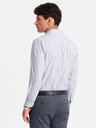 Ombre Clothing Cămașă pentru bărbați, cu dungi albe, REGULAR FIT, cu buzunar Ombre Clothing