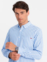 Ombre Clothing Cămașă pentru bărbați, cu dungi albe, REGULAR FIT, cu buzunar Ombre Clothing