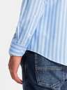 Ombre Clothing Cămașă pentru bărbați, cu dungi albe, REGULAR FIT, cu buzunar Ombre Clothing