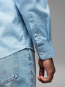 Ombre Clothing Cămașă pentru bărbați din denim fin cu model și buzunar - albastru deschis Ombre Clothing