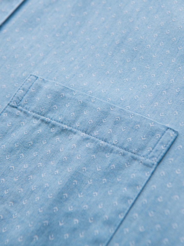 Ombre Clothing Cămașă pentru bărbați din denim fin cu model și buzunar - albastru deschis Ombre Clothing