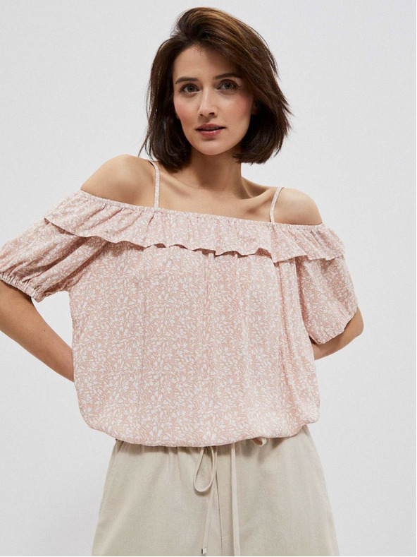 Moodo Bluză cu model pentru femei roz deschis Moodo