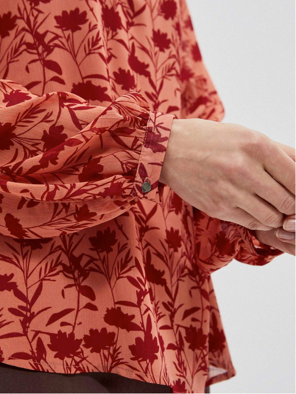 Moodo Bluză cu flori pentru femei Moodo portocaliu vin