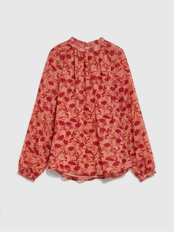 Moodo Bluză cu flori pentru femei Moodo portocaliu vin