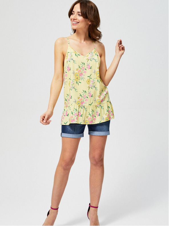 Moodo Top floral galben pentru femei Moodo
