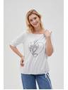 Moodo Tricou alb pentru femei Moodo