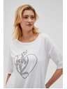Moodo Tricou alb pentru femei Moodo