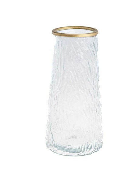 Casa de Engel Vază de sticlă cu margine aurie, transparentă, 0/12