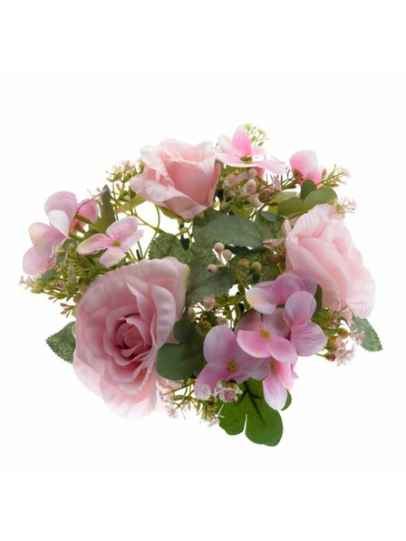 Casa de Engel Cunună artificială - trandafiri și hortensie, roz deschis, 24/120