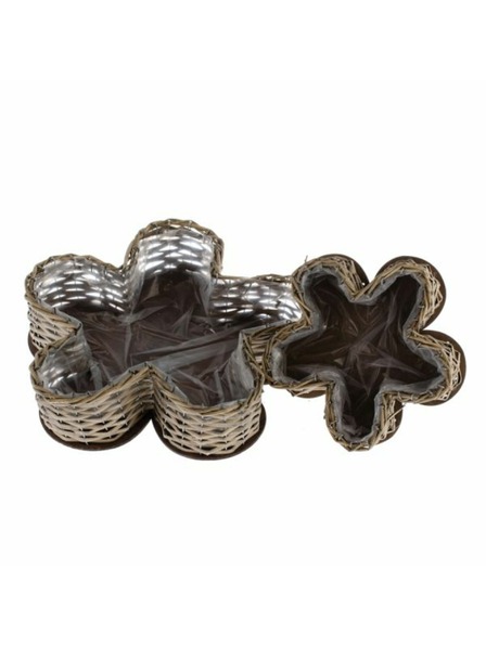 Casa de Engel Ghivece din ratan cu PVC - set 2 buc, 0/10