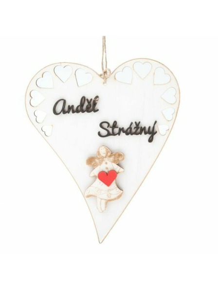 Casa de Engel Inimă din lemn suspendată cu inscripție (CZ), 0/50