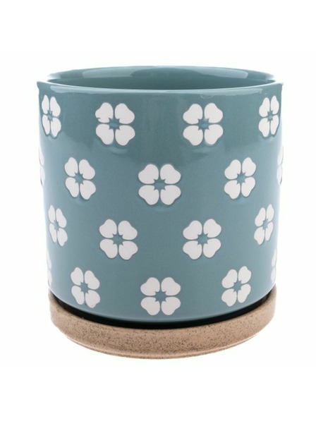 Casa de Engel Ghiveci ceramic cu farfurie, verde, 0/12