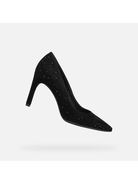 Geox Pantofi cu toc de damă negri Geox Faviola