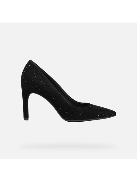 Geox Pantofi cu toc de damă negri Geox Faviola