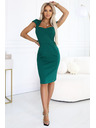 numoco 318-7 Rochie midi elegantă cu decolteu frumos - verde