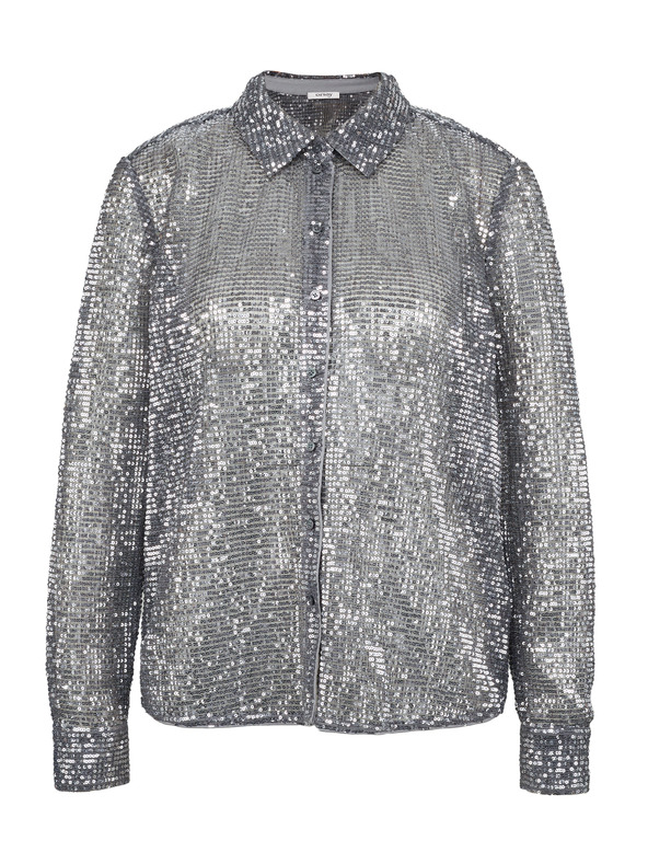 Orsay Bluză argintie pentru femei cu guler ORSAY