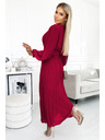 numoco 414-9 KLARA Rochie cu volane și decolteu - Culoare bordo