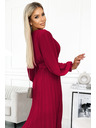 numoco 414-9 KLARA Rochie cu volane și decolteu - Culoare bordo