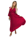 numoco 414-9 KLARA Rochie cu volane și decolteu - Culoare bordo