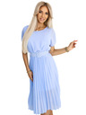 numoco 465-4 MIA Rochie midi șifon cu centură lată - albastru deschis