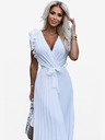 numoco Rochie midi plisată cu decolteu în inimă și volane delicate - alb Numoco